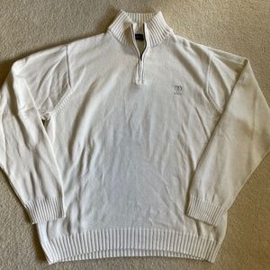 Izod Cream Quarter Zip Sweater Size Xl